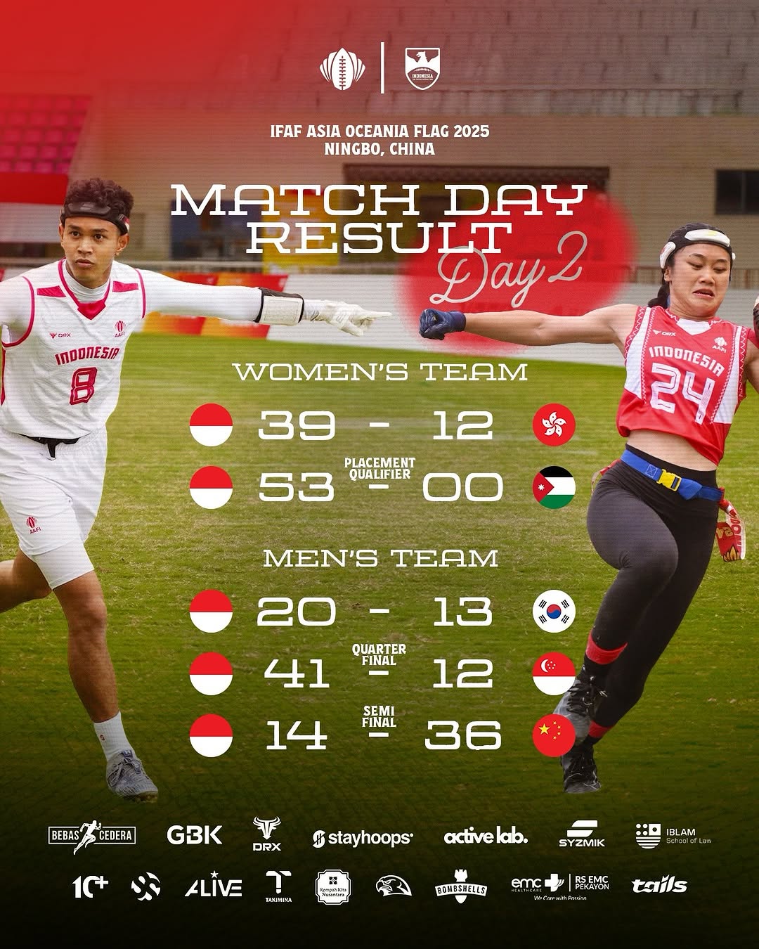 Timnas Flag Football Indonesia Ukir Prestasi di IFAF Asia-Oceania Championship 2025!