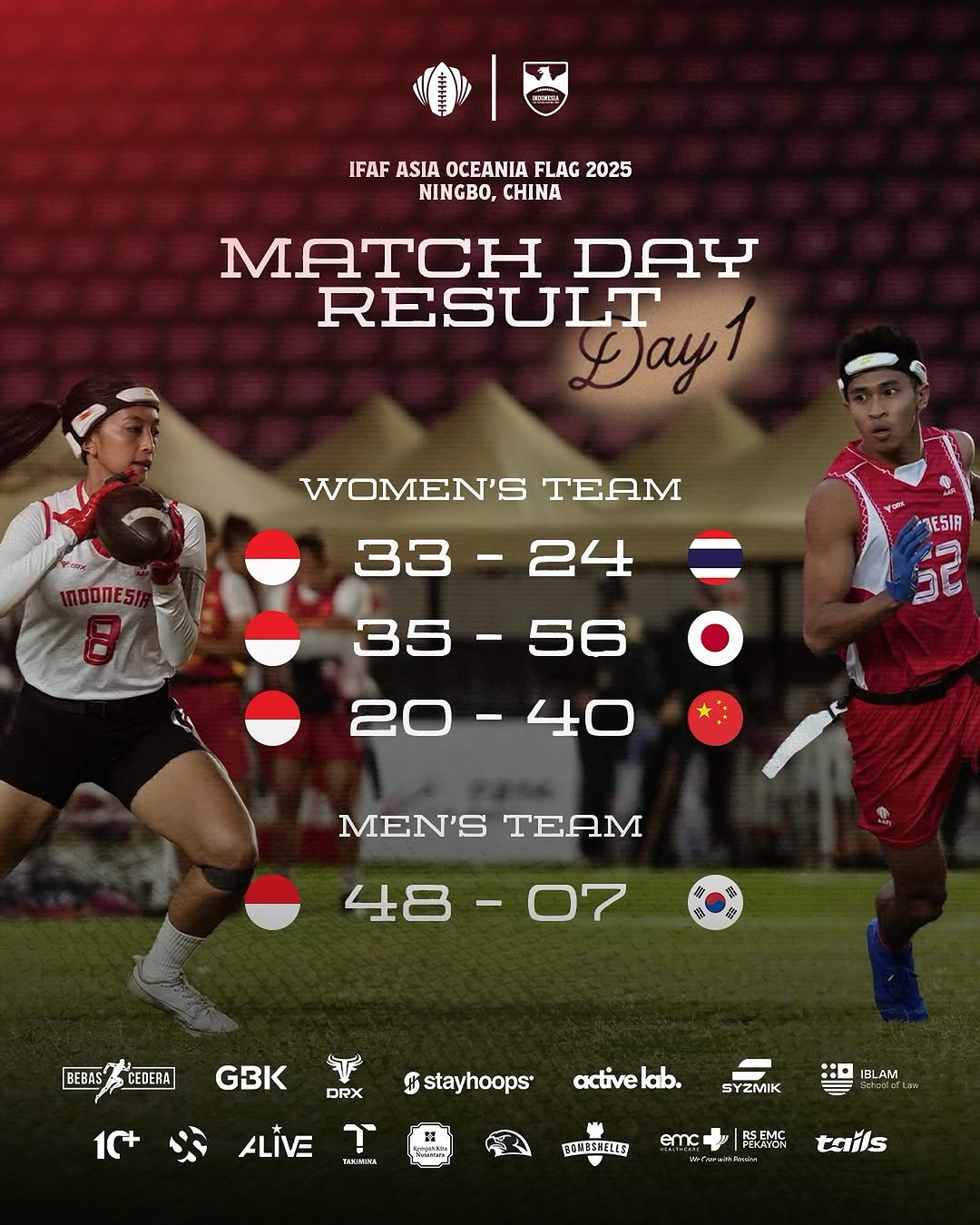 Timnas Flag Football Indonesia Ukir Prestasi di IFAF Asia-Oceania Championship 2025!